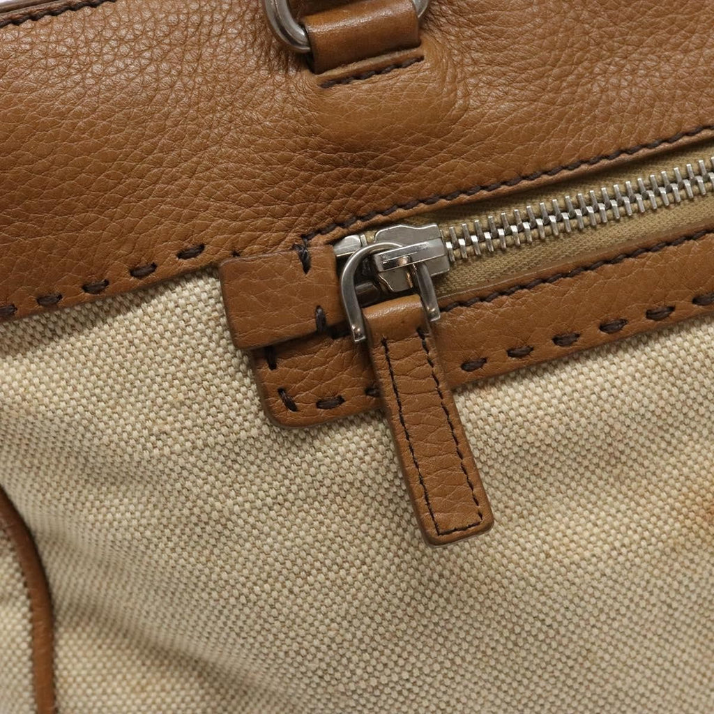 Prada Vintage Convertible Tote Canvas And Leather Beige Canvas Tote Bag Bag
