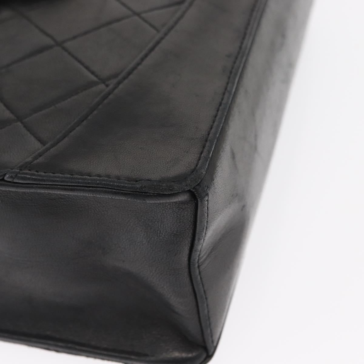 Chanel Vintage Mademoiselle Lock Trapezoid Flap Bag Quilted Lambskin Black Leather Shoulder Bag Bag