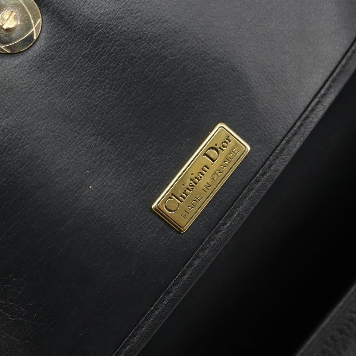 Christian Dior Vintage Cd Flap Shoulder Bag Leather Black Leather Shoulder Bag Bag (Pre-Owned)