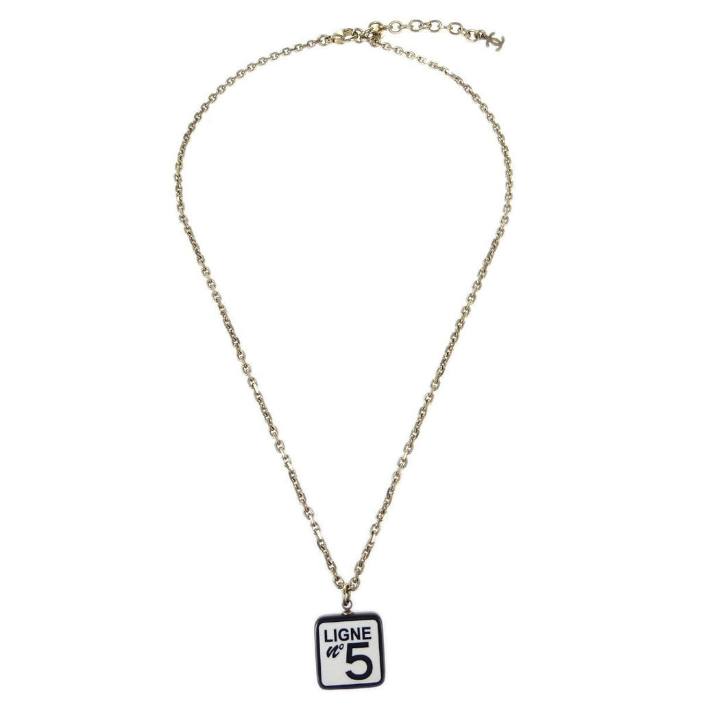 Chanel Cc No.5 Pendant Necklace Metal Gold Gold_Plated Necklace Jewelry