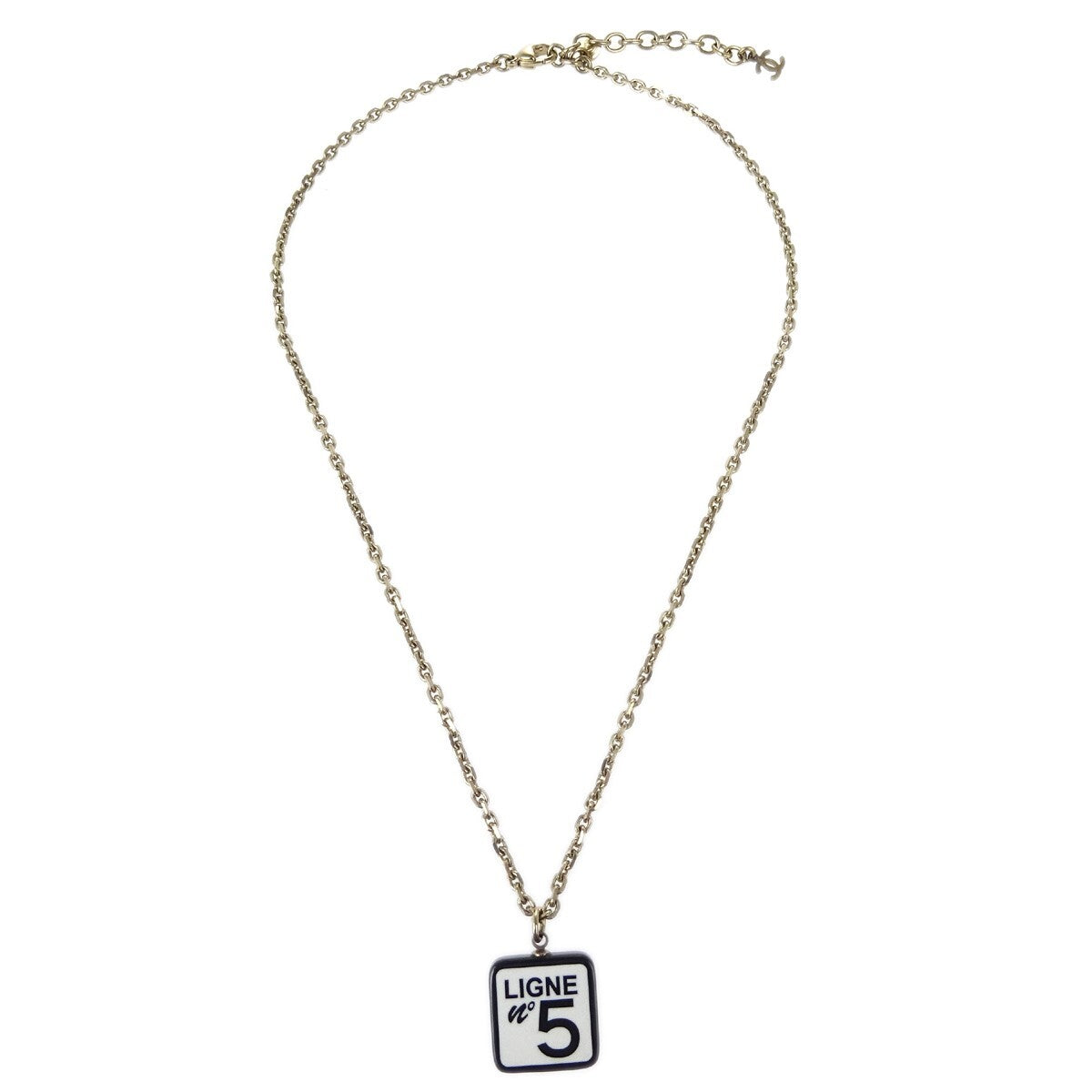 Chanel Cc No.5 Pendant Necklace Metal Gold Gold_Plated Necklace Jewelry