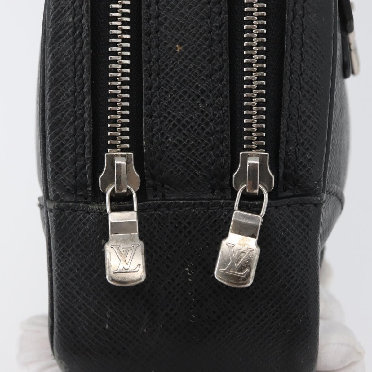 Louis Vuitton Pavel Handbag Taiga Leather Black Leather Clutche & Pouche Bag
