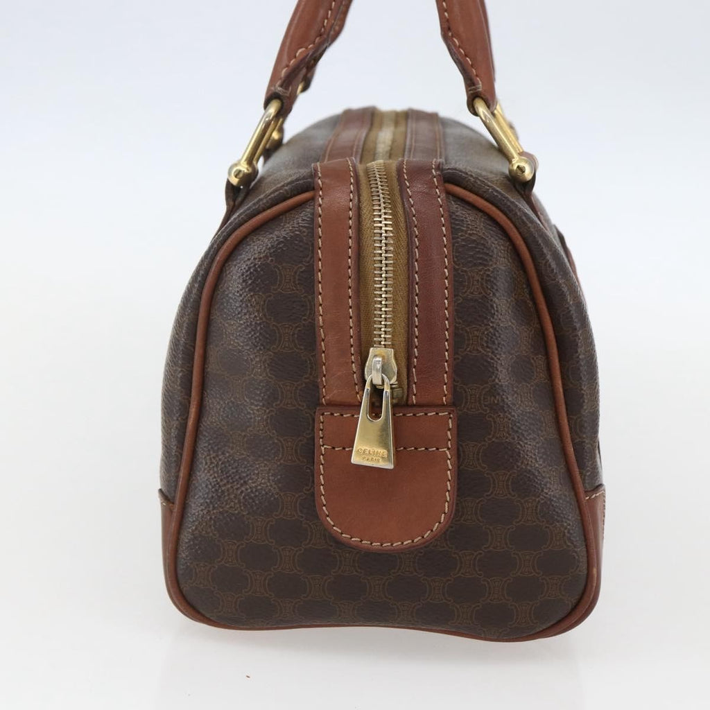 Celine Vintage Macadam Handbag Canvas And Leather Brown Canvas Shoulder Bag Bag