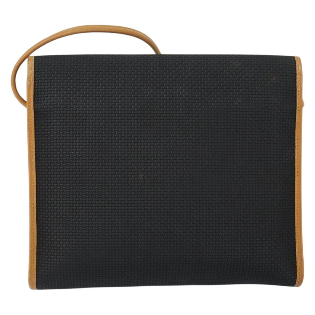 Saint Laurent Vintage Flap Crossbody Bag Coated Canvas With Leather Black Pvc Shoulder Bag Bag (Pre-Owned)