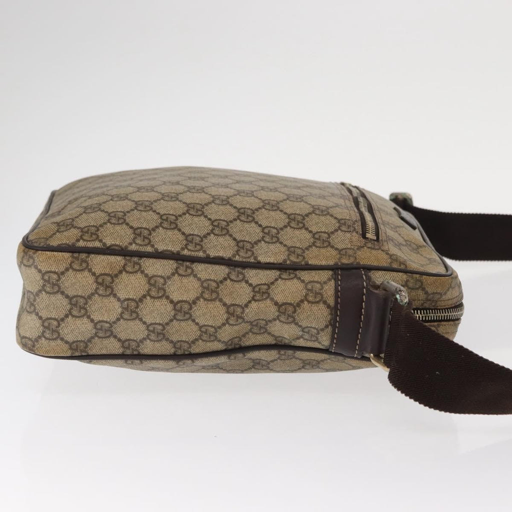 Gucci Front Zip Messenger Gg Coated Canvas Beige Canvas Shoulder Bag Bag (Pre-Owned)