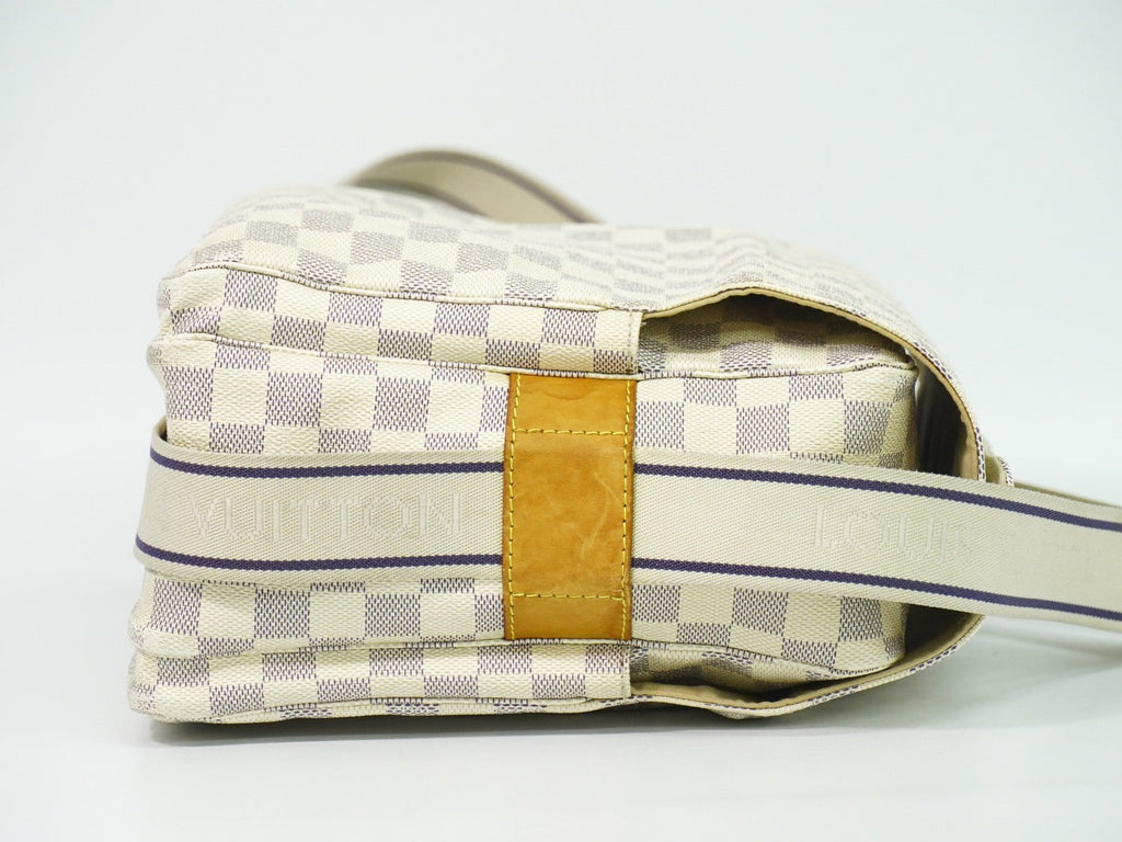 Louis Vuitton Naviglio Handbag Damier White Canvas Shoulder Bag