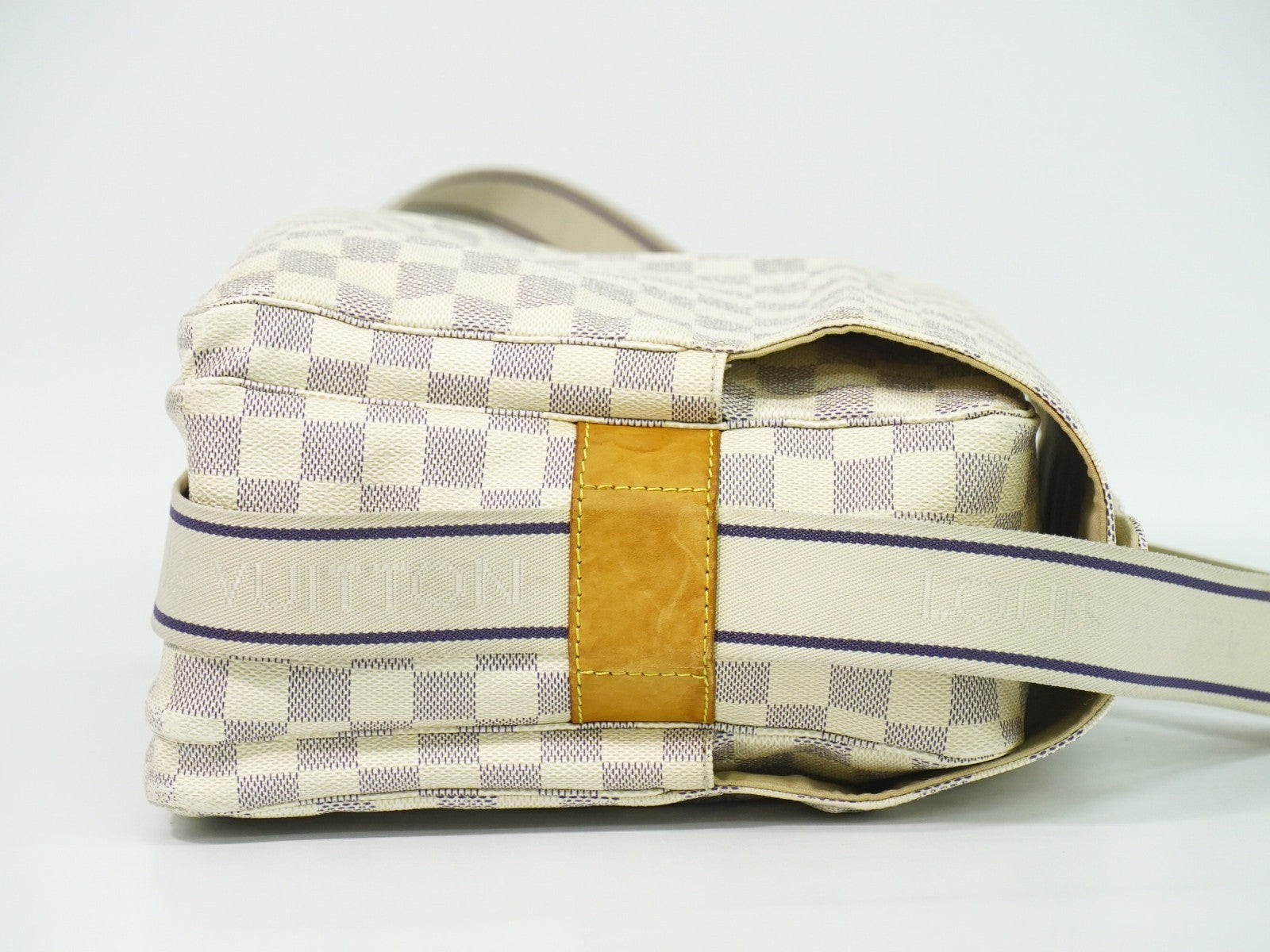 Louis Vuitton Naviglio Handbag Damier White Canvas Shoulder Bag