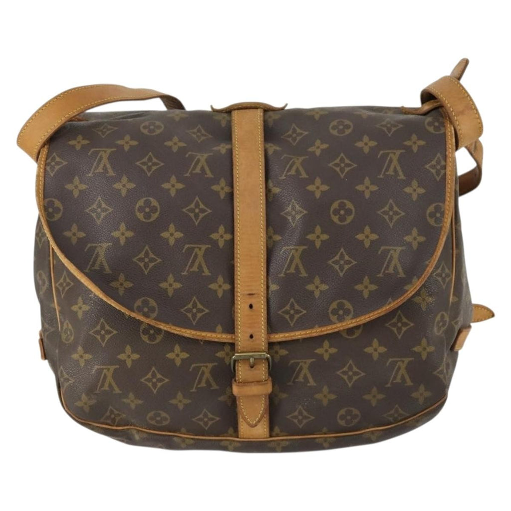 Louis Vuitton Saumur Handbag Monogram Canvas Brown Canvas Shoulder Bag