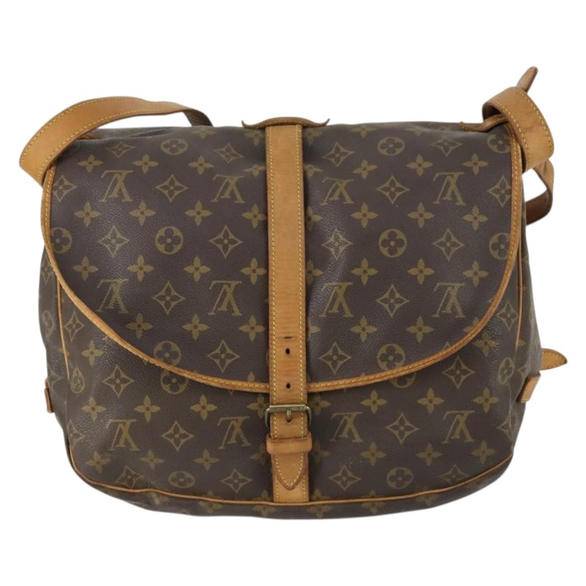 Louis Vuitton Saumur Handbag Monogram Canvas Brown Canvas Shoulder Bag