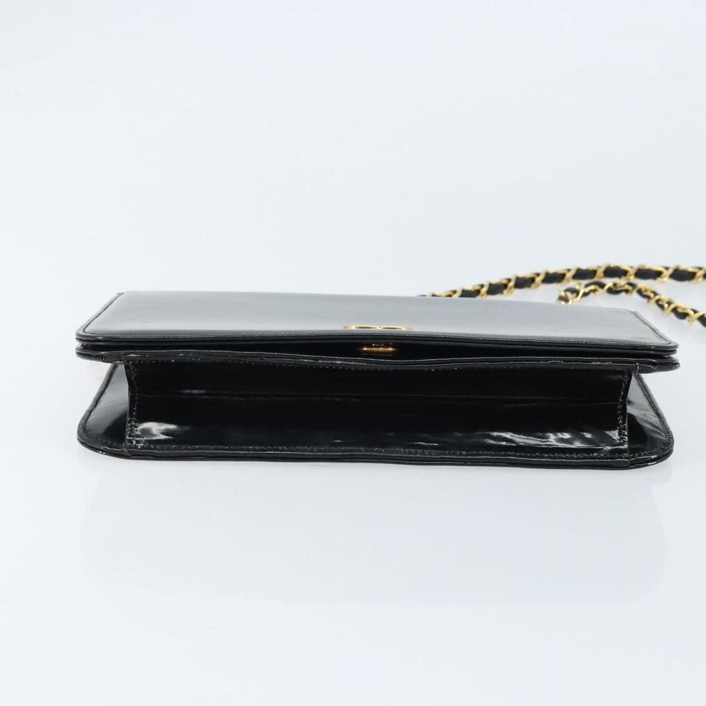 Chanel Wallet On Chain Quilted Patent Black Patent_Leather Shoulder Bag Bag