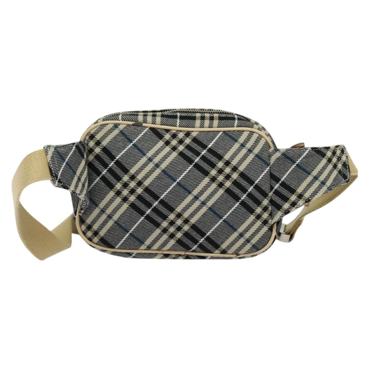 Burberry Waist Bag Vintage Check Canvas Blue Canvas Shoulder Bag