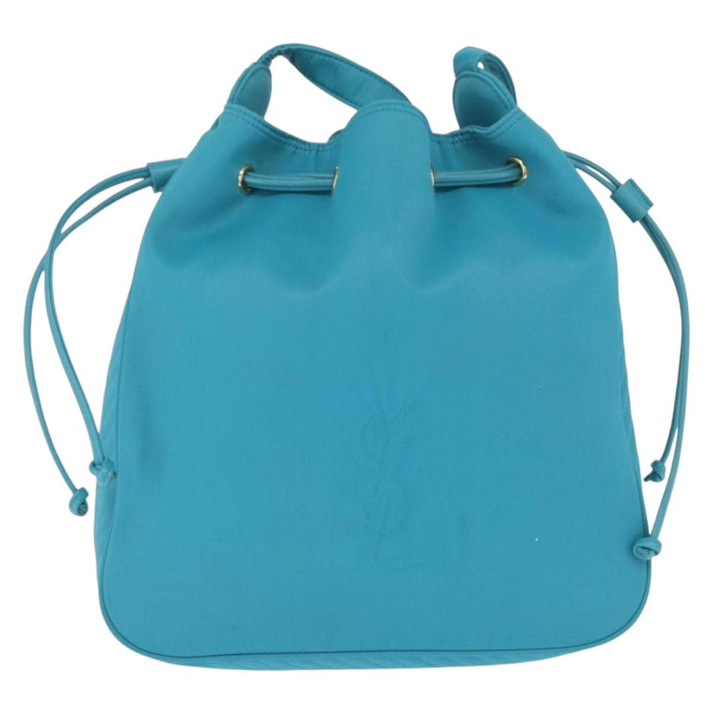 Saint Laurent Vintage Shoulder Bag Nylon Turquoise Nylon Shoulder Bag Bag (Pre-Owned)