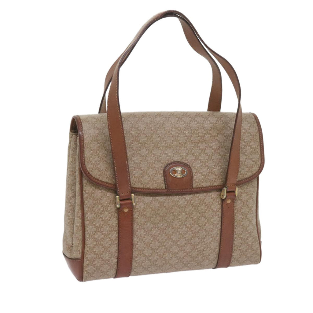 Celine Vintage Macadam Handbag Canvas And Leather Beige Canvas Handbag