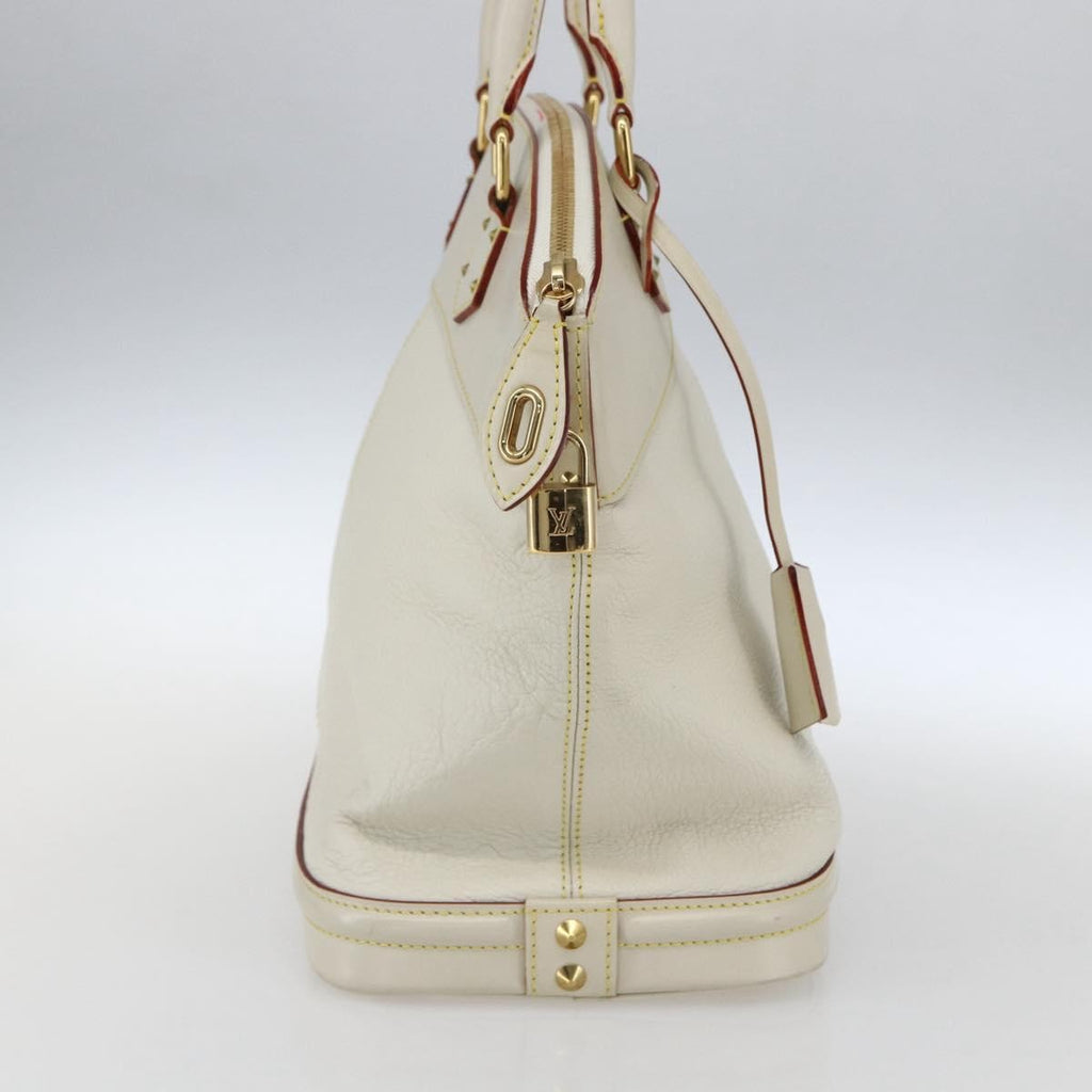 Louis Vuitton Suhali Lockit Handbag Leather White Leather Handbag