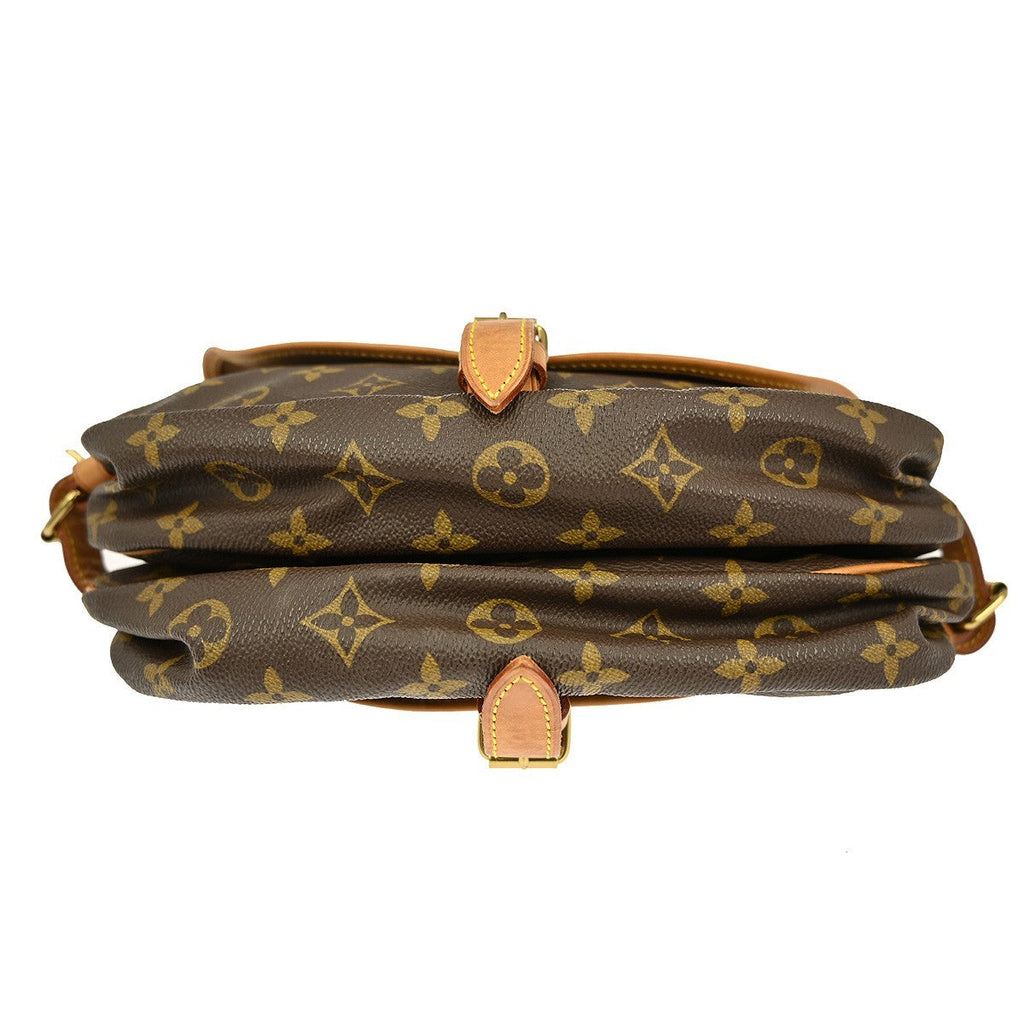 Louis Vuitton Saumur Handbag Monogram Canvas Brown Canvas Shoulder Bag