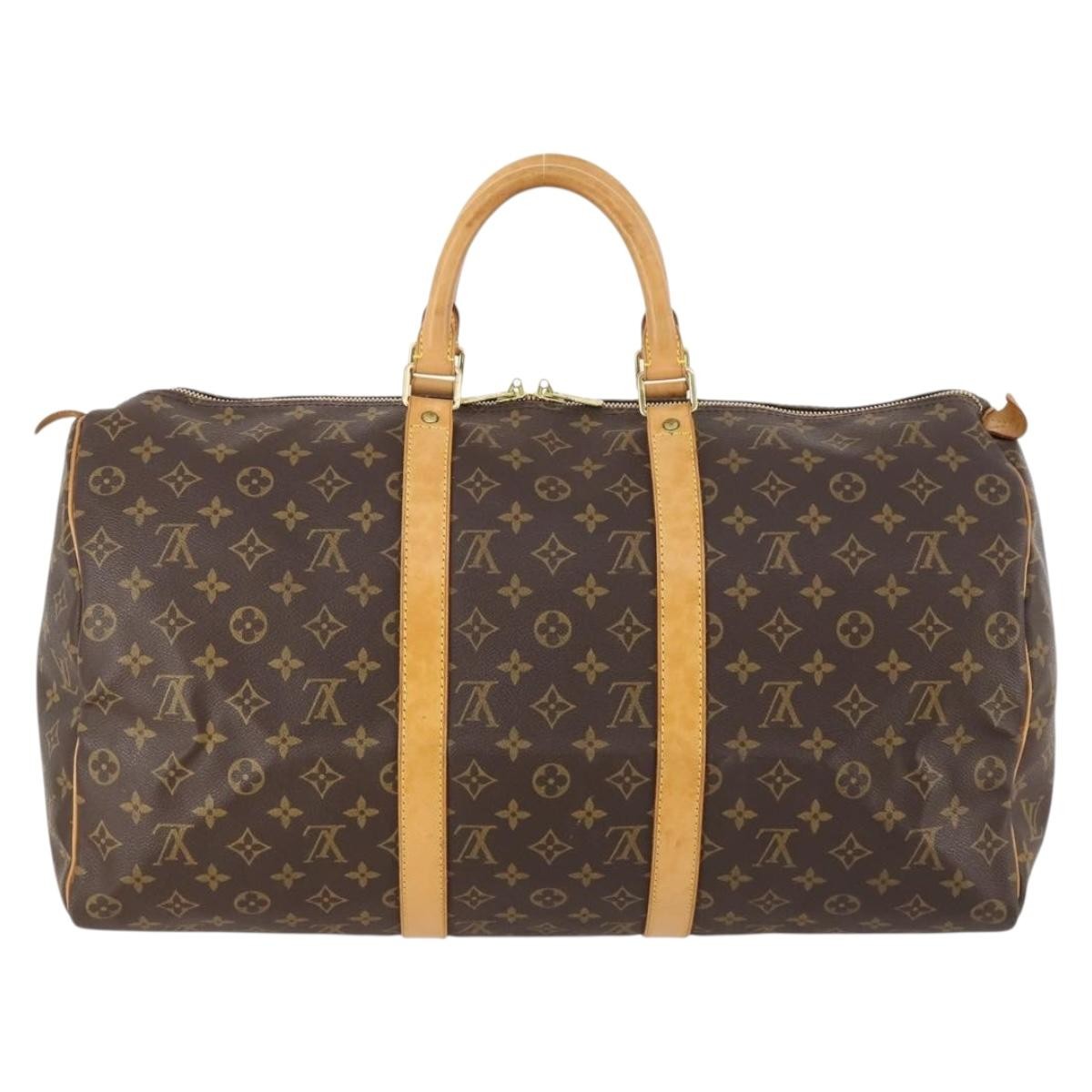 Louis Vuitton Keepall Bag Monogram Canvas Brown Canvas Travel Bag