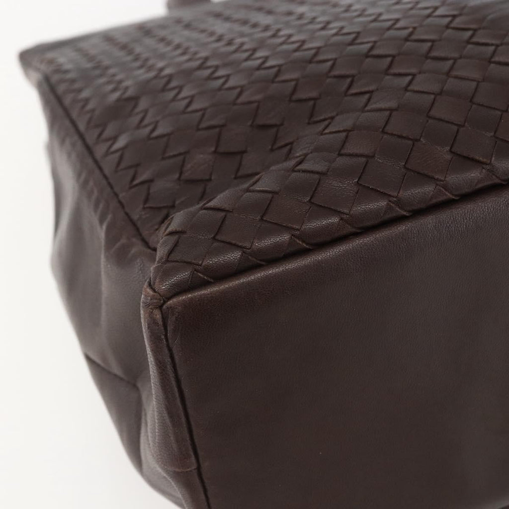 Bottega Veneta Intrecciato Handbag Leather Brown Leather Handbag