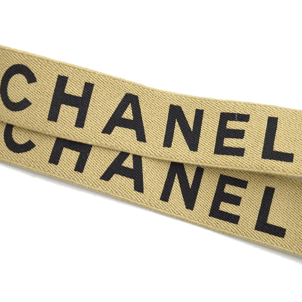 Chanel Logo Suspenders Canvas Beige Canvas Belts Accessory