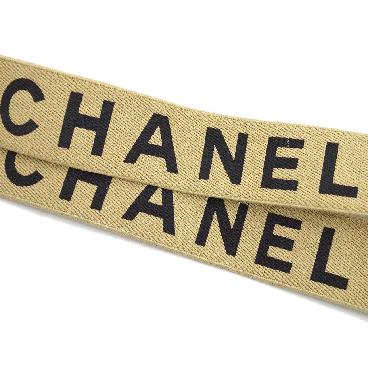 Chanel Logo Suspenders Canvas Beige Canvas Belts Accessory