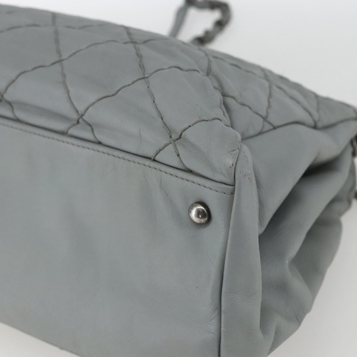 Chanel Just Mademoiselle Bag Quilted Leather Gray Leather Shoulder Bag Bag