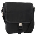 Prada Logo Flap Messenger Bag Tessuto Black Nylon Shoulder Bag Bag