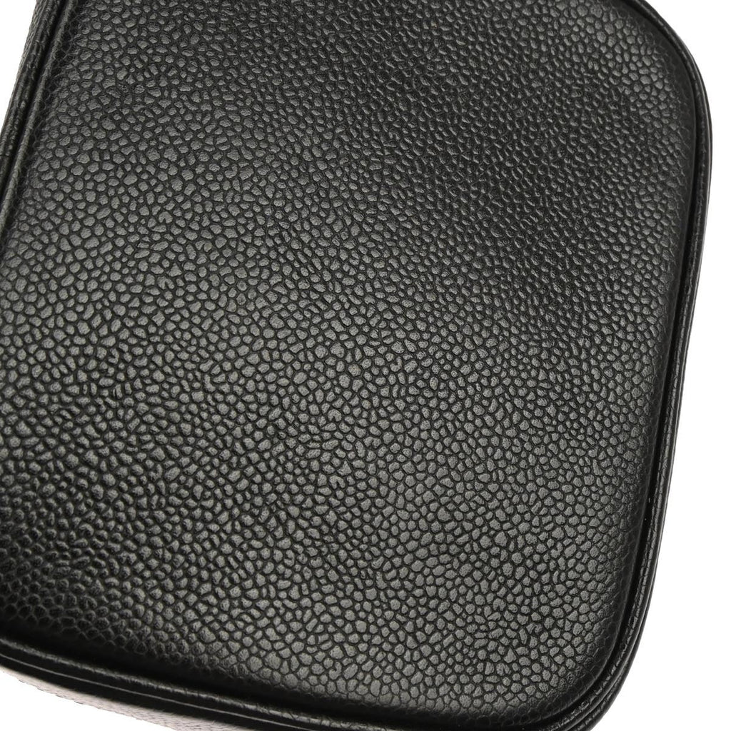 Chanel Vintage Timeless Cosmetic Case Caviar Black Leather Handbag