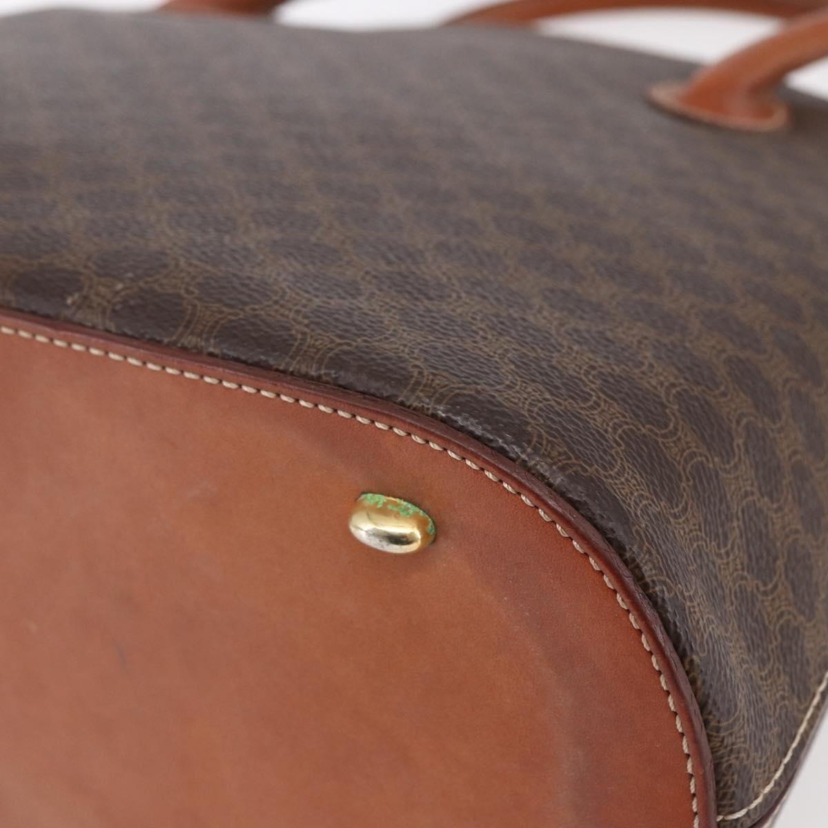 Celine Vintage Macadam Handbag Canvas Brown Canvas Handbag
