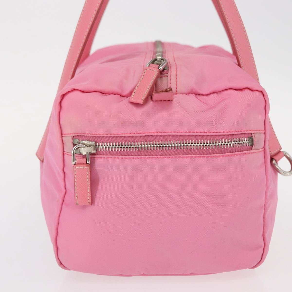 Prada Side Pocket Convertible Duffle Bag Tessuto Pink Nylon Handbag