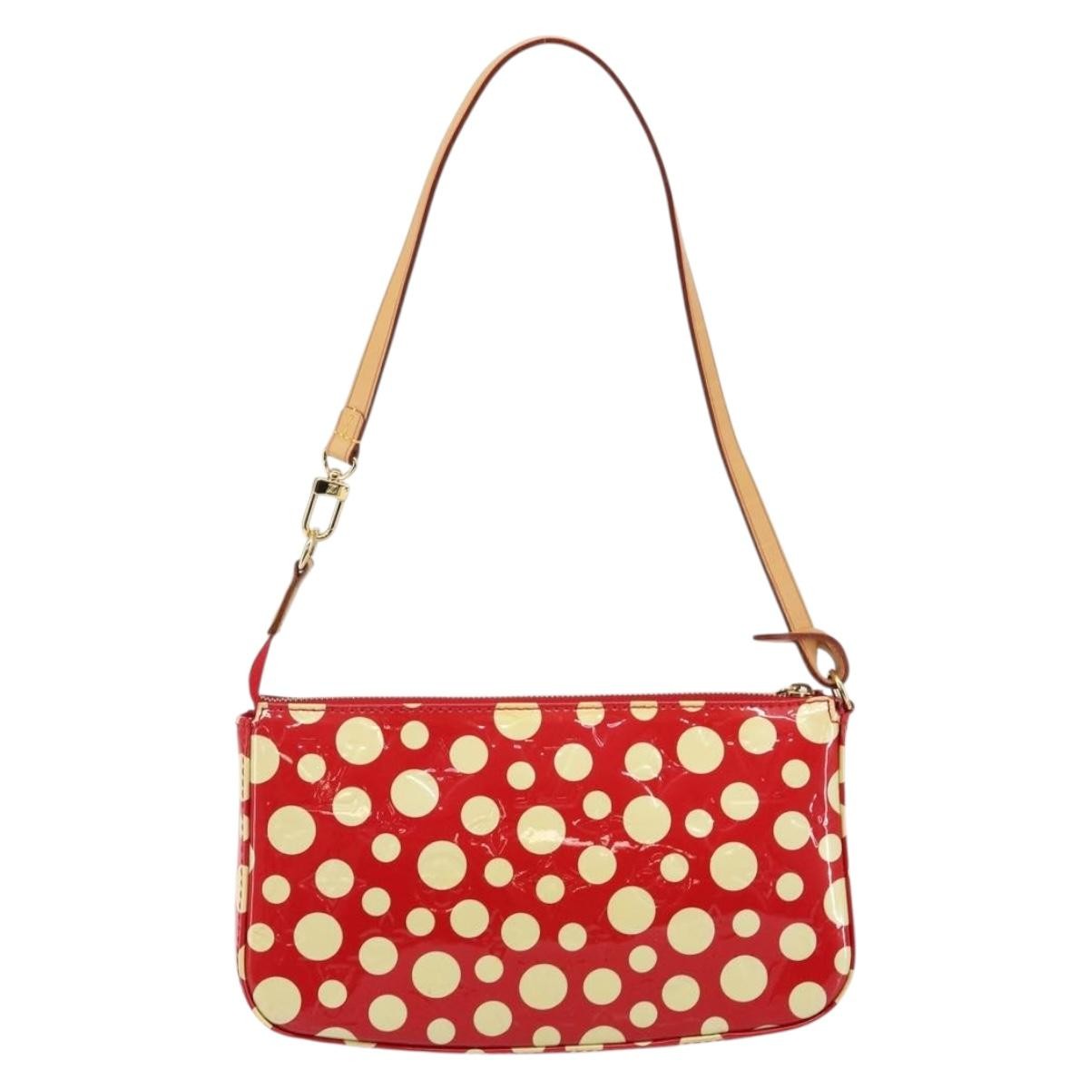 Louis Vuitton Pochette Accessoires Yayoi Kusama Painted Dots Monogram Vernis Red Patent_Leather Clutche & Pouche Bag