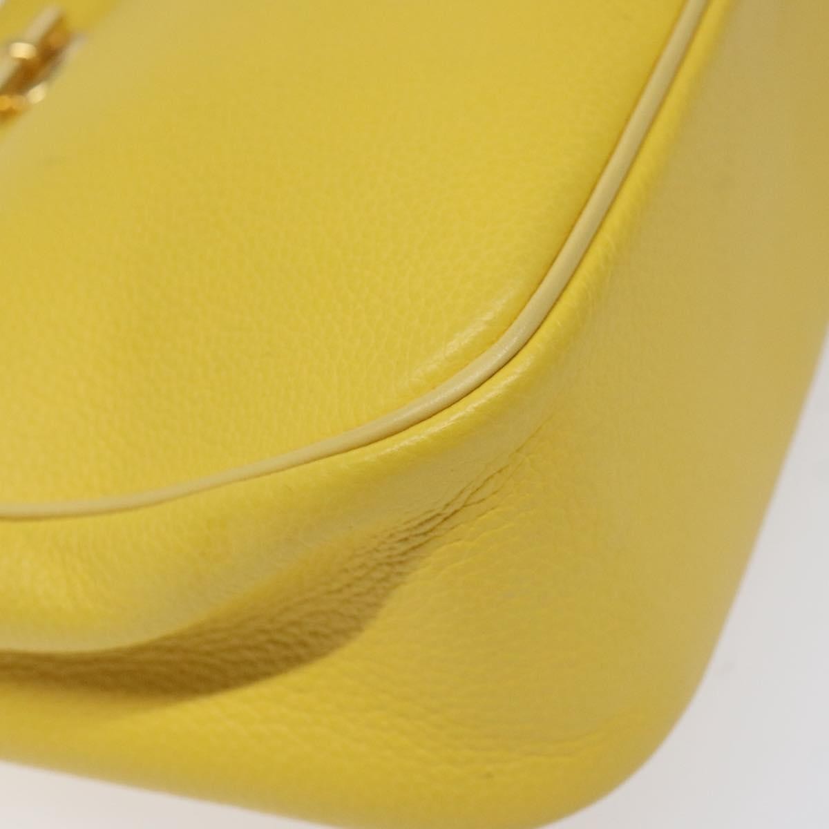 Celine Vintage Shoulder Bag Leather Yellow Leather Shoulder Bag Bag