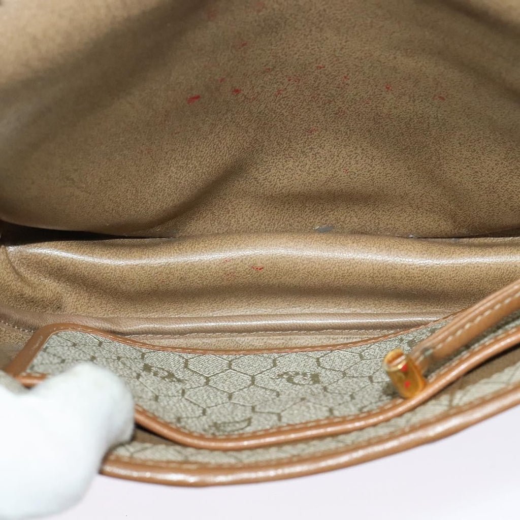 Christian Dior Vintage Honeycomb Shoulder Bag Canvas Beige Canvas Bag (Pre-Owned)