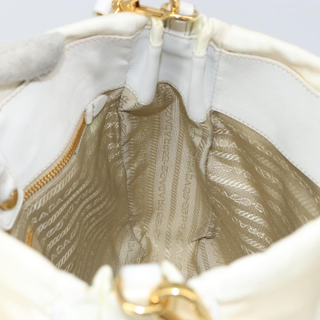 Prada Vintage Tote Tessuto With Leather White Nylon Tote Bag Bag