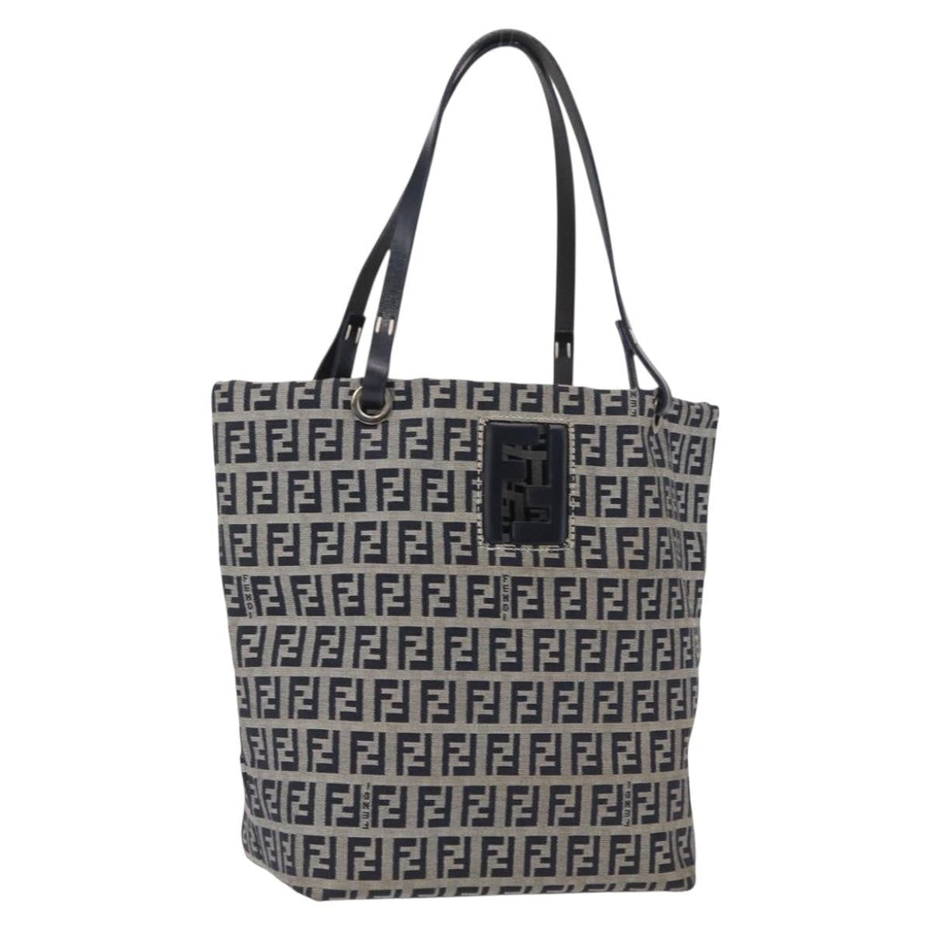 Fendi Shopping Tote Zucchino Canvas Navy Canvas Tote Bag Bag