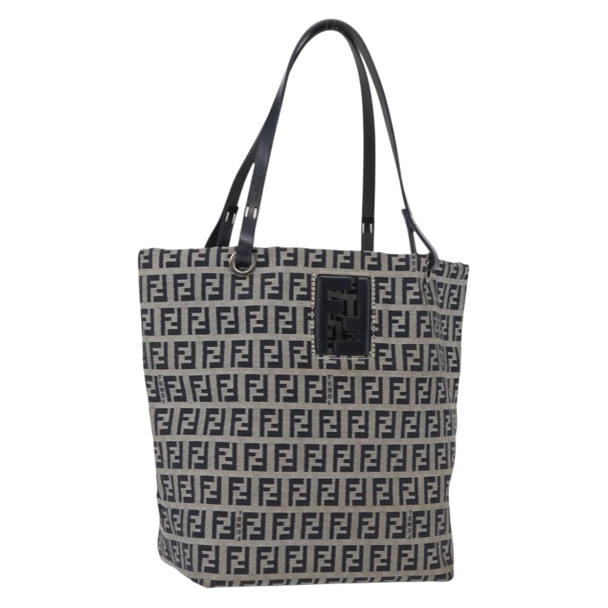 Fendi Shopping Tote Zucchino Canvas Navy Canvas Tote Bag Bag