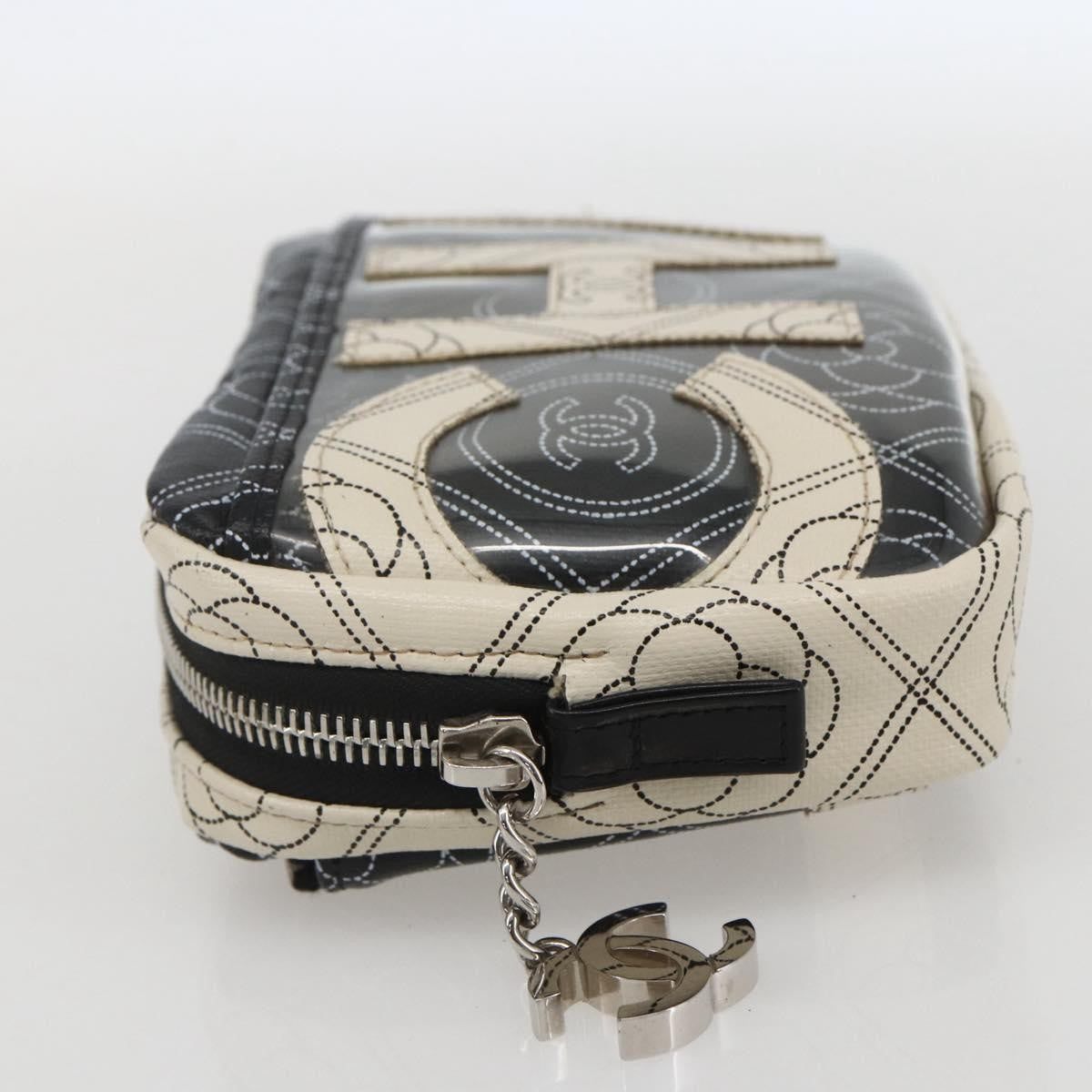 Chanel Logo Camera Case Clutch Printed Coated Canvas Black Pvc Clutche & Pouche Bag
