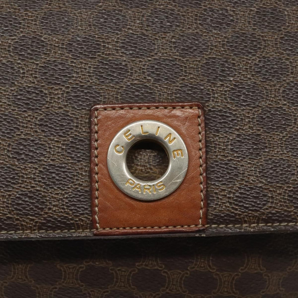 Celine Macadam Shoulder Bag Canvas Brown Canvas Shoulder Bag Bag