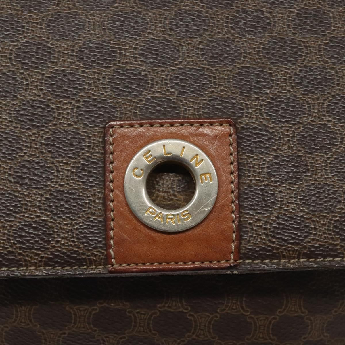 Celine Macadam Shoulder Bag Canvas Brown Canvas Shoulder Bag Bag