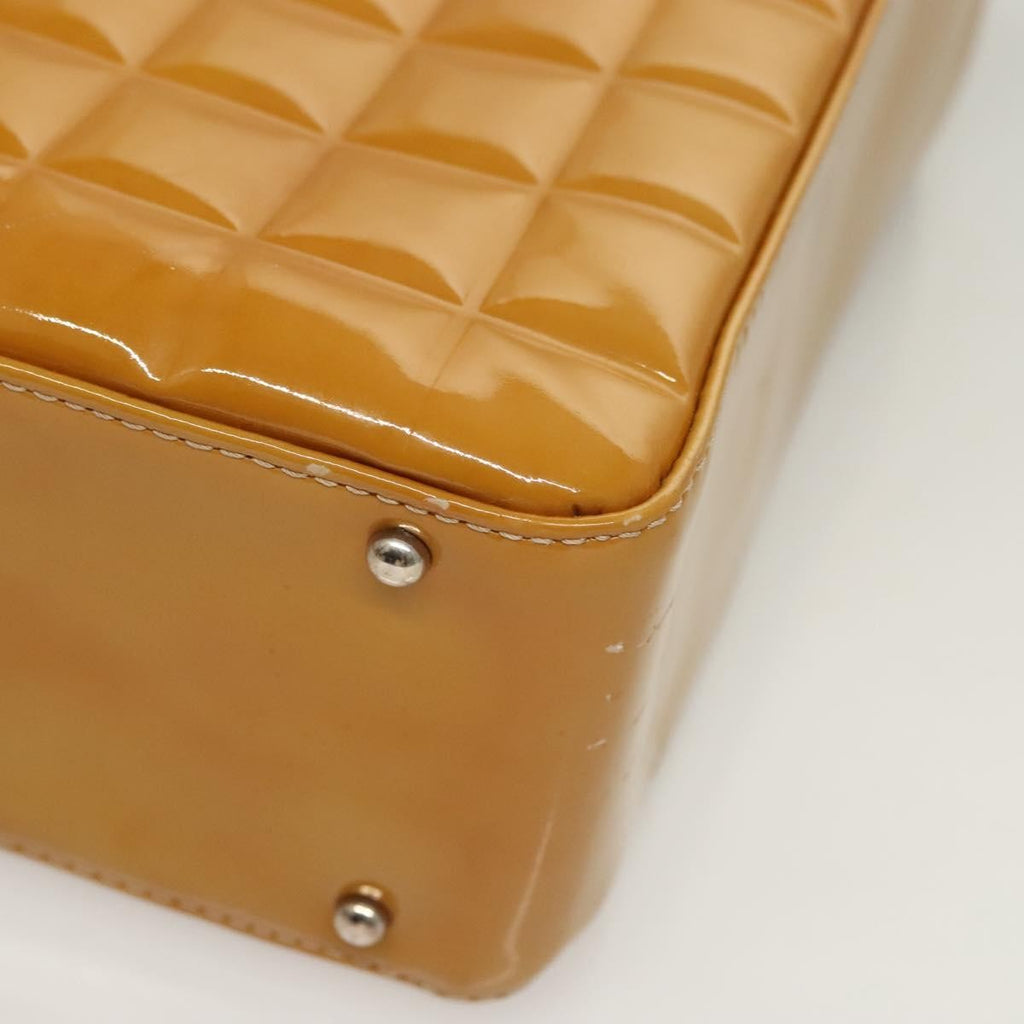 Chanel Chocolate Bar Cc Tote Quilted Patent Yellow Patent_Leather Handbag