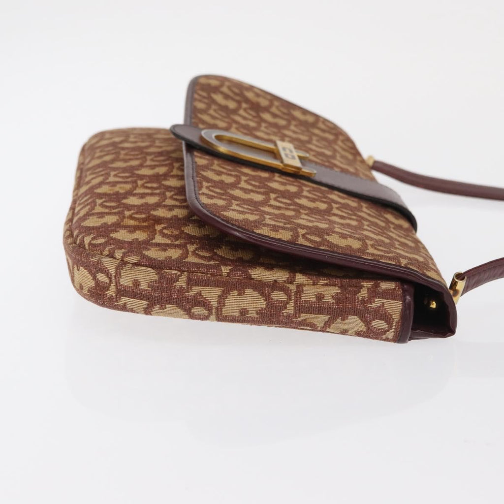 Christian Dior Vintage Cd Trotter Shoulder Bag Canvas Red Canvas Shoulder Bag Bag (Pre-Owned)