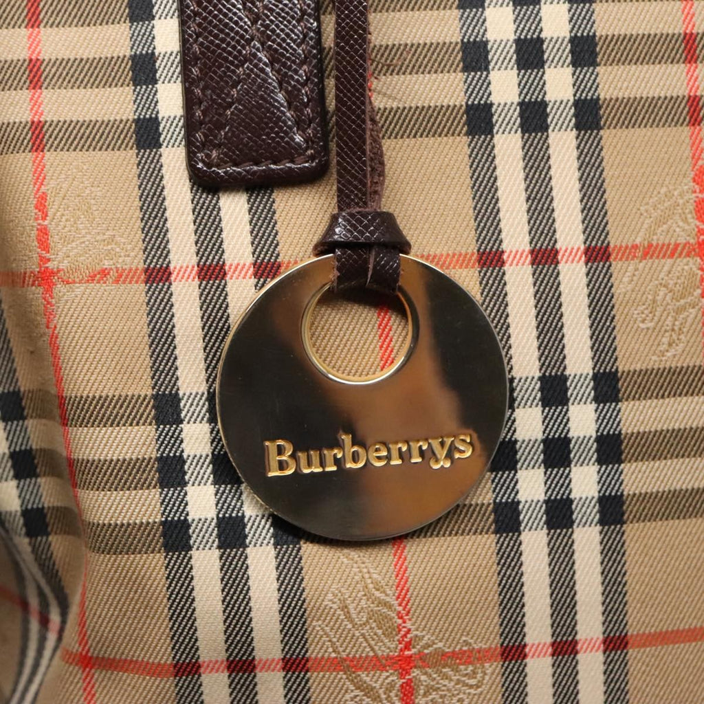 Burberry Nova Check Tote Canvas And Leather Beige Canvas Tote Bag
