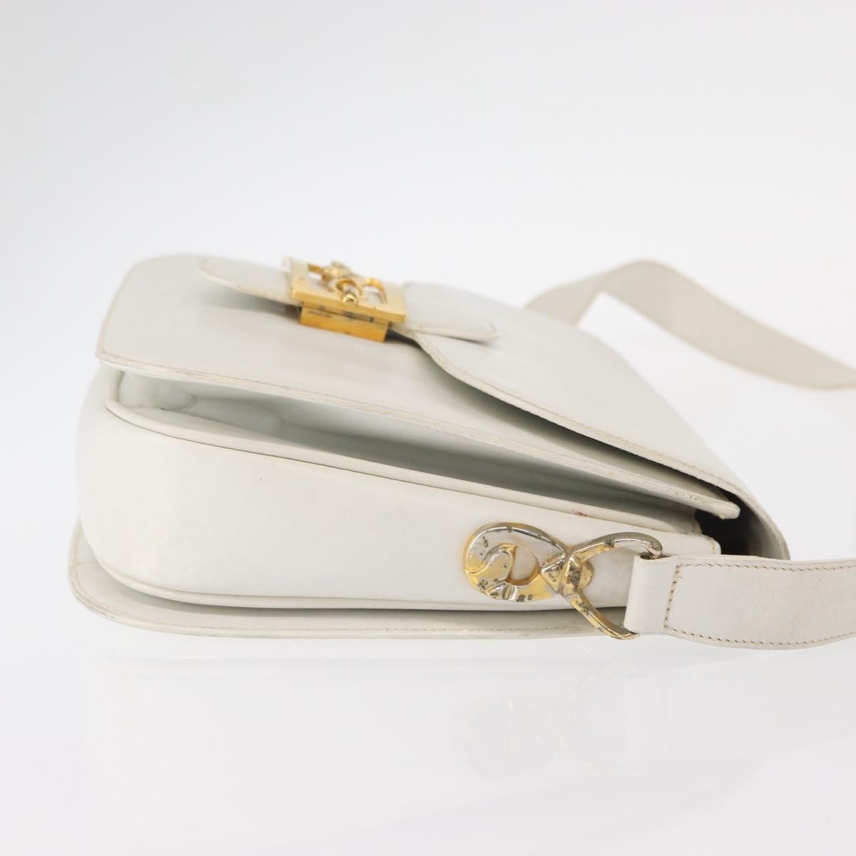 Celine Vintage Shoulder Bag Leather White Leather Shoulder Bag Bag