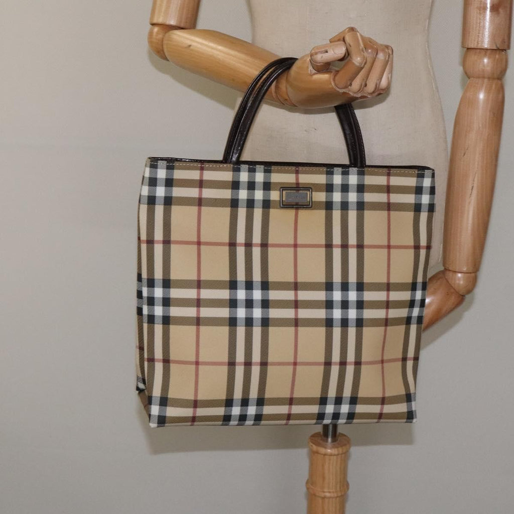 Burberry Nova Check Tote Canvas Check Pattern Beige Canvas Tote Bag