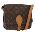 Louis Vuitton Cartouchiere Handbag Monogram Canvas Brown Canvas Shoulder Bag