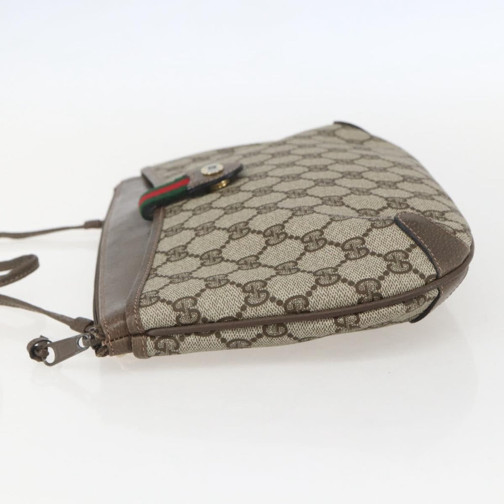Gucci Vintage Web Crossbody Bag Gg Coated Canvas Beige Canvas Shoulder Bag Bag (Pre-Owned)