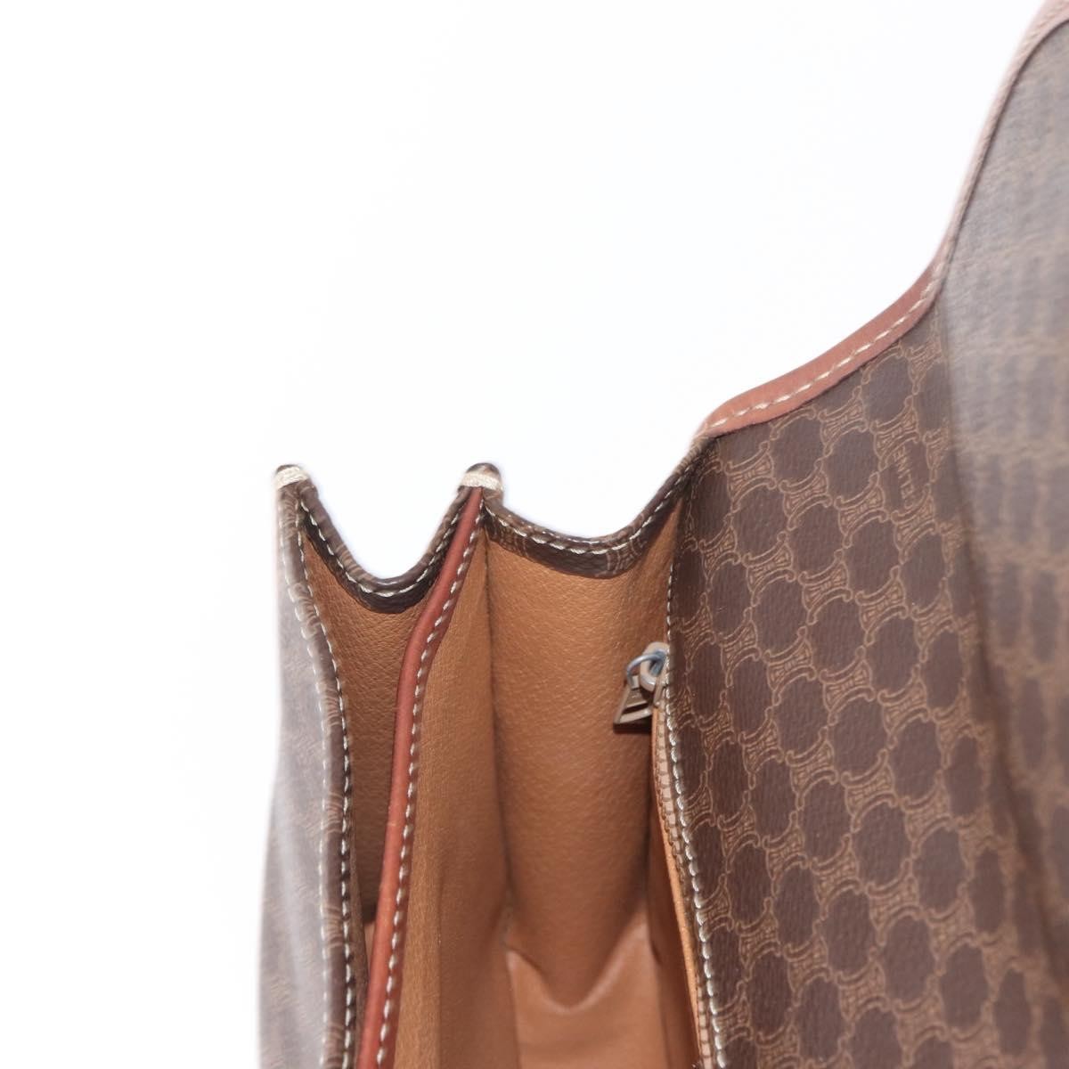 Celine Vintage Macadam Shoulder Bag Canvas Brown Canvas Shoulder Bag Bag