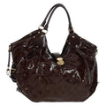 Louis Vuitton L Hobo Surya Leather Brown Patent_Leather Tote Bag