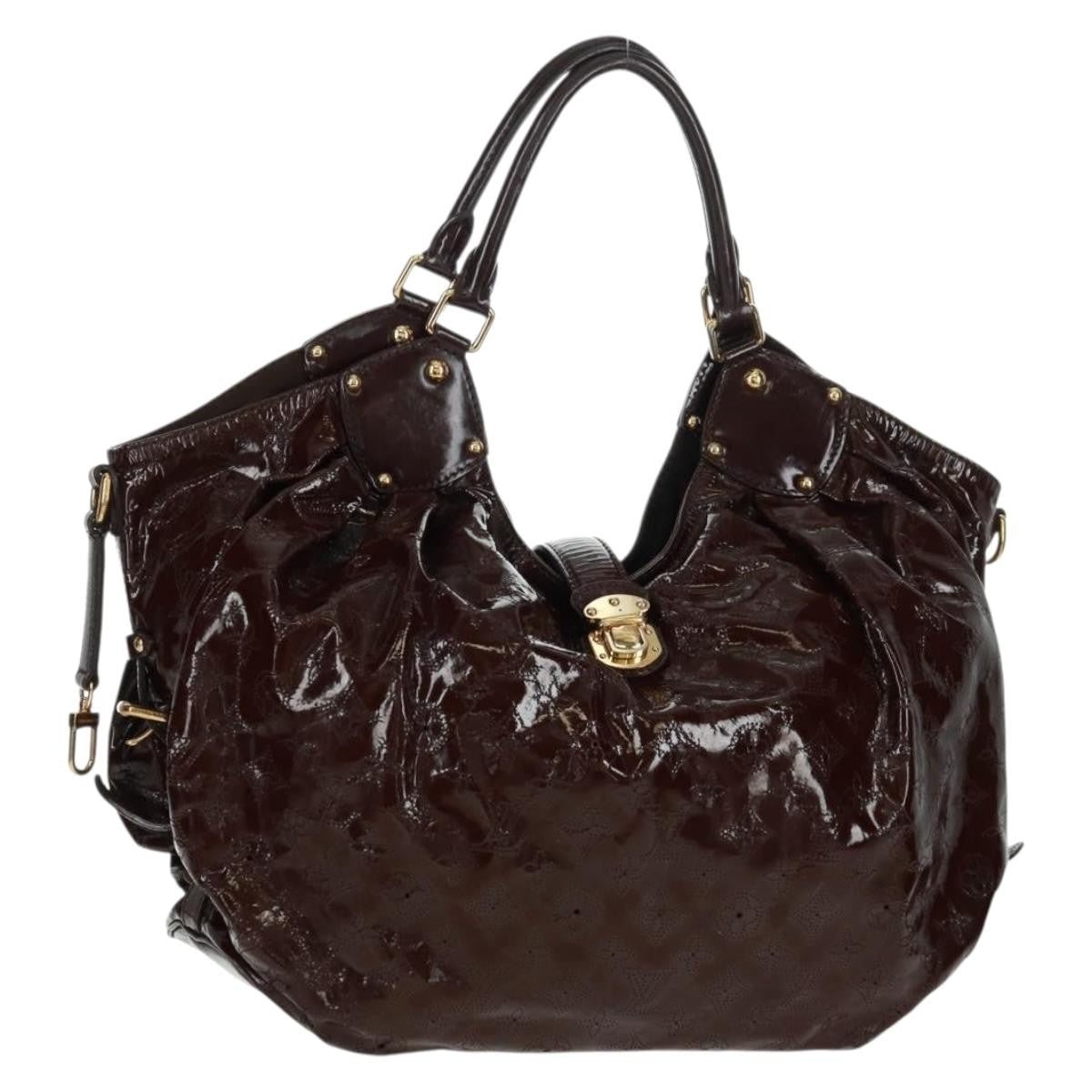 Louis Vuitton L Hobo Surya Leather Brown Patent_Leather Tote Bag