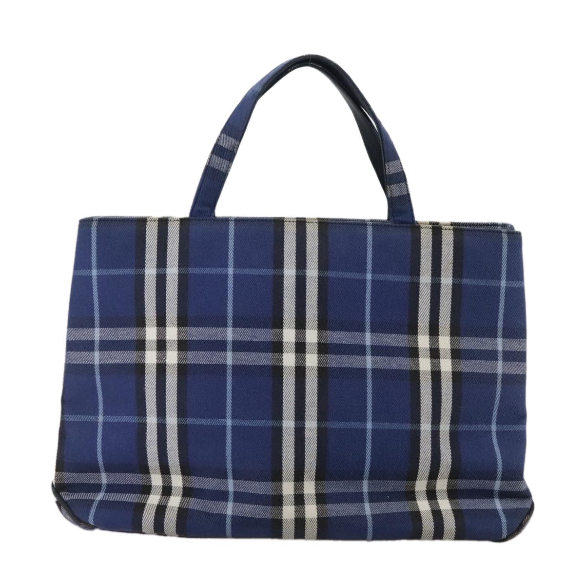 Burberry Nova Check Tote Canvas Check Pattern Blue Canvas Tote Bag