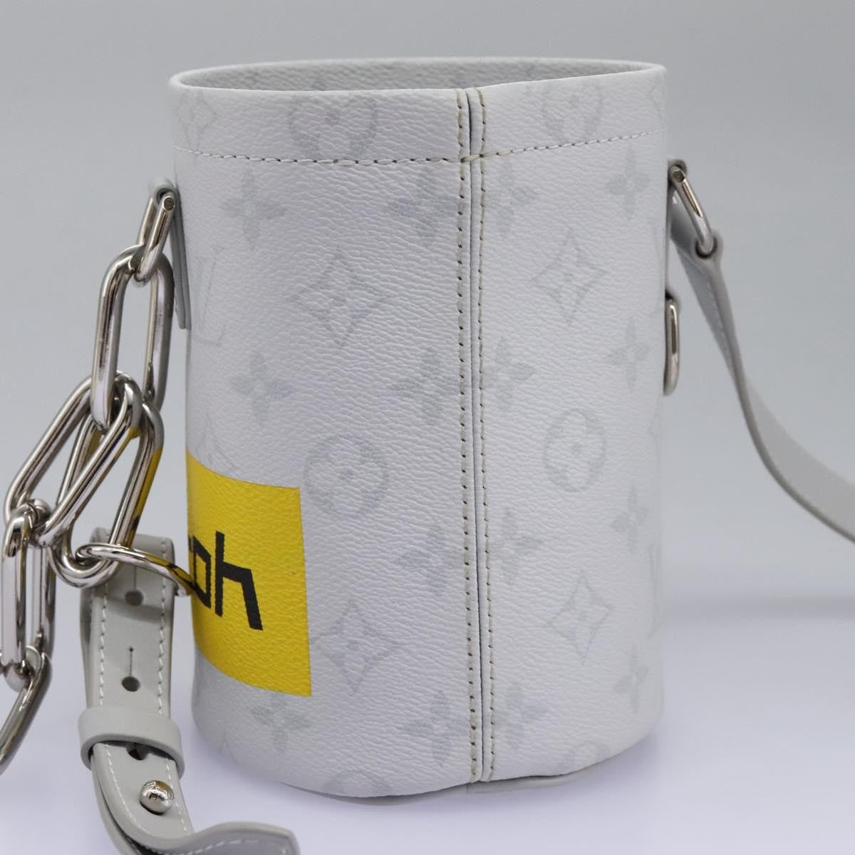 Louis Vuitton Chalk Nano Bag Limited Edition Logo Story Monogram Canvas Gray Canvas Clutche & Pouche Bag