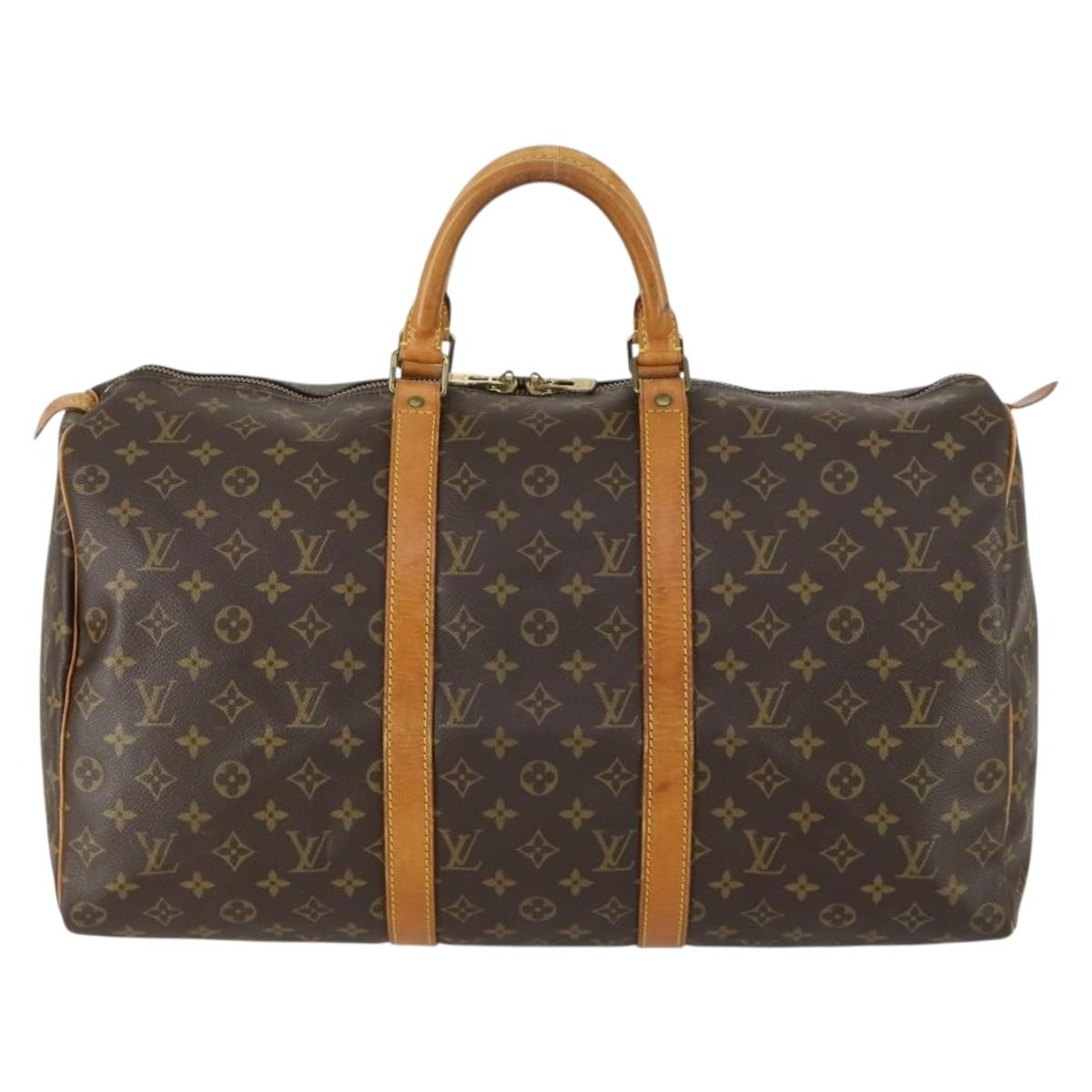 Louis Vuitton Keepall Bag Monogram Canvas Brown Canvas Travel Bag